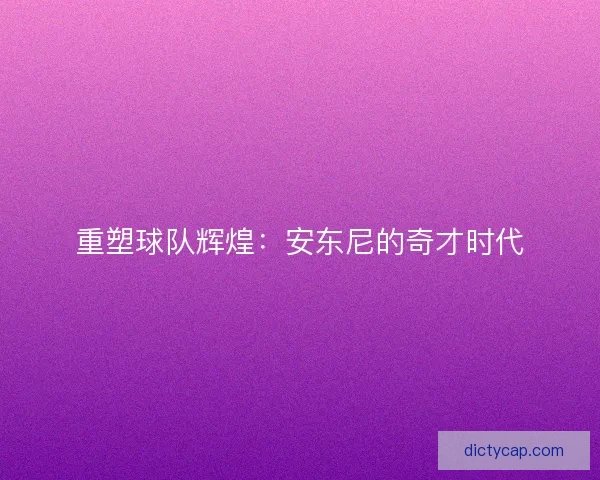重塑球队辉煌：安东尼的奇才时代