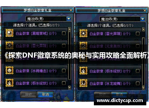 《探索DNF徽章系统的奥秘与实用攻略全面解析》